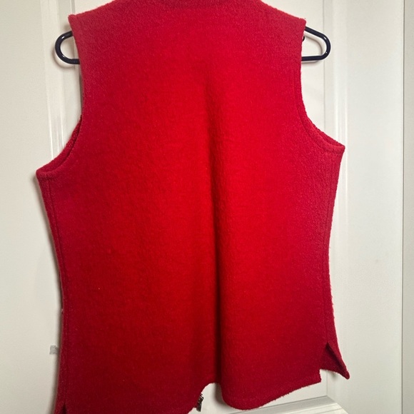Coldwater Creek Vibrant Red Zip-Up Sweater Vest - Picture 6 of 9